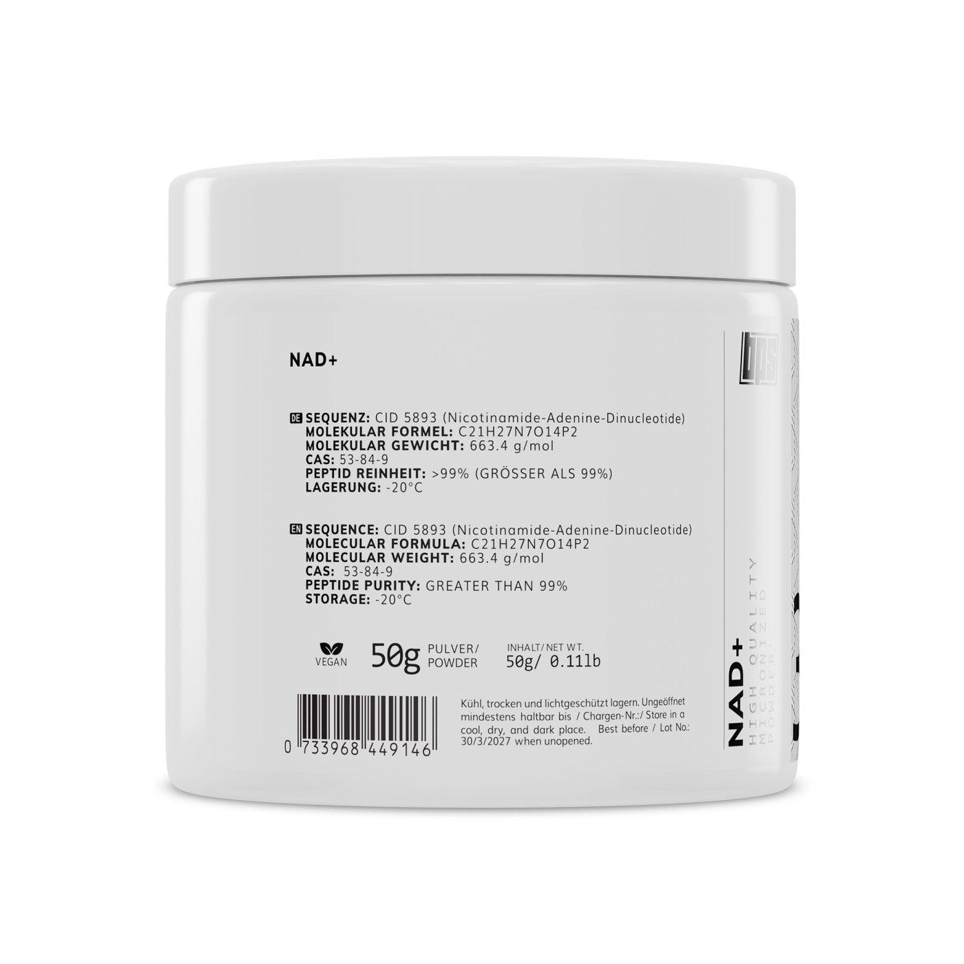 NAD+ - HIGH QUALITY MICRONIZED POWDER